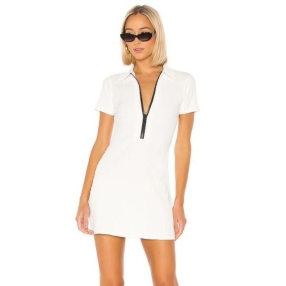 SOLID & STRIPED Polo Zip Dress White Small - Picture 1 of 7